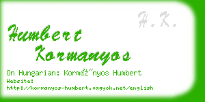 humbert kormanyos business card